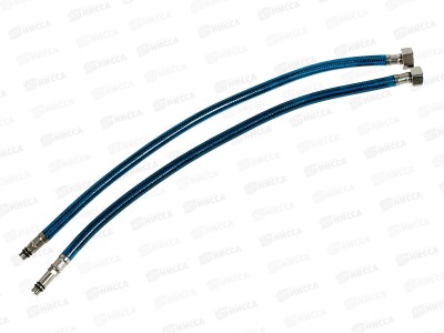 Подводка для смесителя сталь 1/2&quot*М10* 50см синий нейлон+ПВХ, пара
