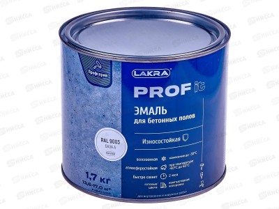 Эмаль для бетонных полов ЛАКРА База A, RAL9003  1.7кг *3/264