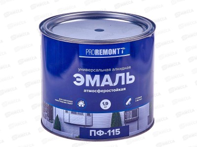 ЭМАЛЬ PROREMONTT  ПФ-115 Антрацит  1,9кг RAL7016 *3/264 СРОК ДО 03.26