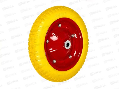 Колесо д/тач 3.00-8 ПУ 16мм шарик/подш, полиуретановое
