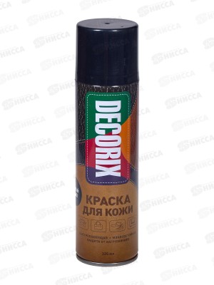 Аэрозольная краска для кожи Decorix 335мл черная *12