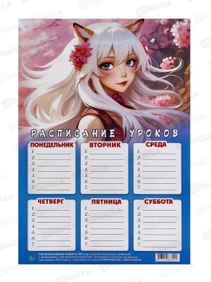 Расписание уроков ПГС 20*29 Аниме 1 *20