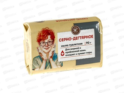 Невская Косметика Серно-Дегтярное мыло 90г *72