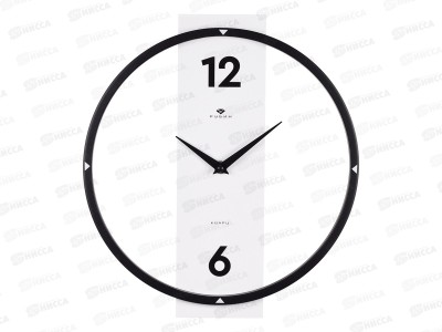 Часы настенные &quot21 Век&quot 3330-001 Time металл+дерево черный+белый Рубин