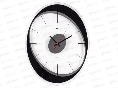 Часы настенные &quot21 Век&quot 3445-001 Эллипс прозрачные Рубин