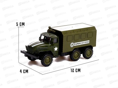 Грузовик металлический УРАЛ Армия инерционный 1:43 зеленый 9123793