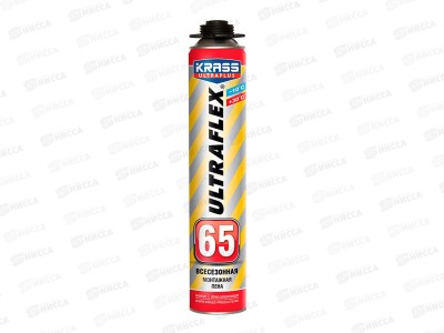 Пена монтажная ULTRAFLEX 65 всесезонная (-10..+30°C), 800мл, под пистолет, 9591615 *12/816