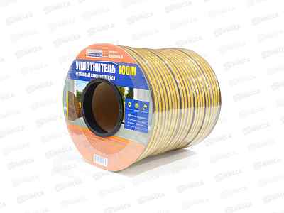 Уплотнитель резиновый URK100D D-профиль Коричневый 8*9мм 100м 4WALLS/8