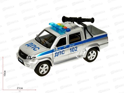 Машина &quotТЕХНОПАРК&quot пластиковая UAZ PICKUP Полиция, 22см, 380776