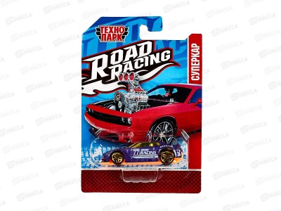 Машина &quotТЕХНОПАРК&quot металлическая ROAD RACING суперкар 7,5см, RR-7-0039-R,378859