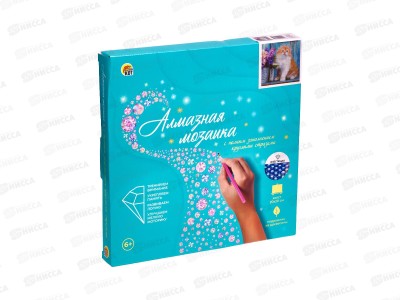 Алмазная мозаика (блестящая) 20х20см Голубоглазый котёнок, НД-0919 с подр.