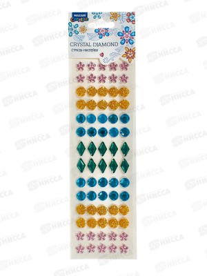 Наклейки-стразы акрил. MAZARI Ассорти цвет 23*10см M-8670N *12