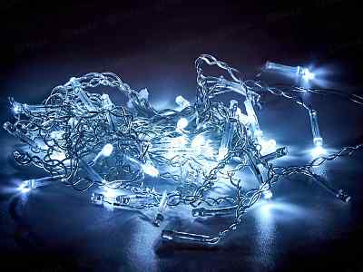 Гирлянда 1,5м*50см Бахрома 48LED белый 196-078