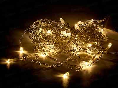Гирлянда 1,5м*50см Бахрома 48LED теплый  белый 116-012