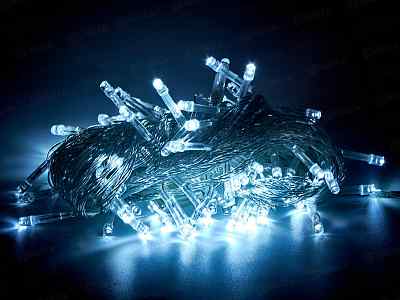 Гирлянда 9,5м 100LED 8 режимов белый 129-020