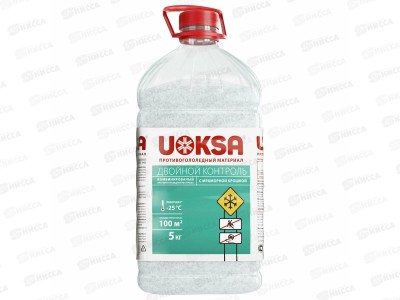 UOKSA Двойной контроль с мраморной крошкой 5кг бутылка (-25С) противогололедный материал