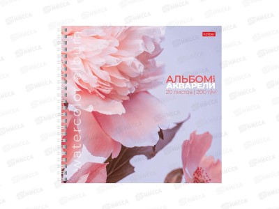 Альбом д/рис. акварелью 20л Hatber Розовые лепестки,29975*6/30
