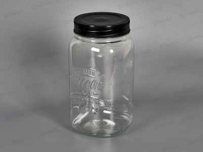 Банка квадратная с эмбоссингом Love Kitchen 1,4л черный 440200113 *12 БП