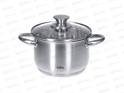 Кастрюля Афина 2,1л 16*10,5см LR02-266 индукционное дно, крышка стекло