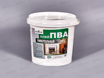 Клей ПВА ECОLUX универсальный 1кг  *12