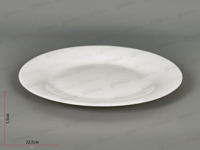 Тарелка плоская круглая d-22,5см 6/48 белье 1000б-тм9