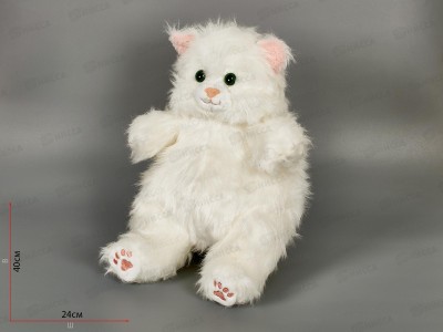Пушистая кошечка, цвет: белый, 30х20х40см, 23111139002-2   АТМ