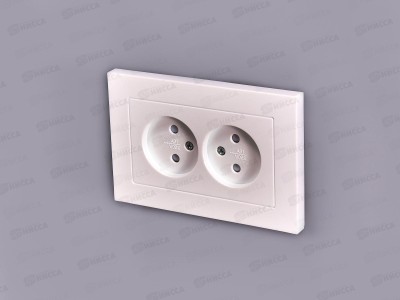Розетка Афина 2-местная скрытой установки, без заземления,з/ш 16А, 220В ,жемчуг, A0048-OBr*10