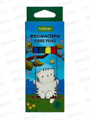 Фломастеры 6цв. Hatber Приключения кота Пирожка &quotECO&quot   FP_066359 *24