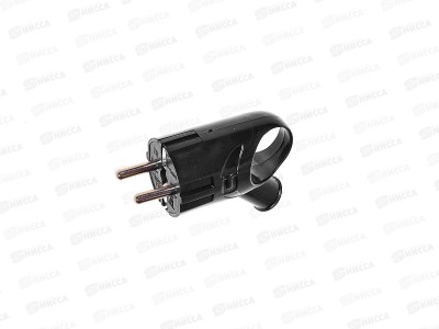Вилка UNIVersal с заземлением угловая с ушком 16А, 250B, IP44,черная, А0112