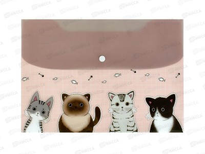 Папка с кноп. MAZARI CATDAY 33.5*23.5см 180мкм 4диз М-2523