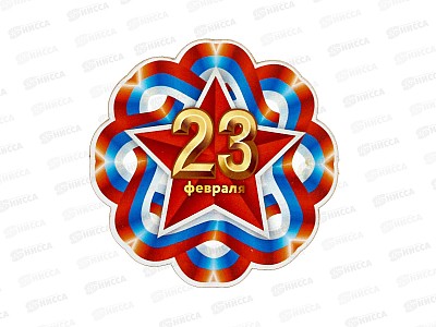 Магнит 23 февраля цветок ленты 833859