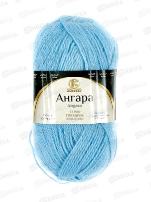 Пряжа Ангара Голубой 015  мохер 35% акрил 50% шерсть 15% 100гр