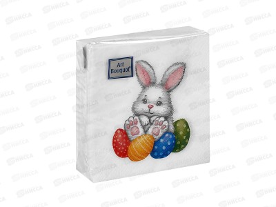 Салфетки 2 слойные 30 листов 20*20 Art Bouquet Весёлый кролик, 25278 *26