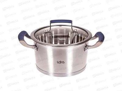 Кастрюля Венера LR02-280 нержавеющая сталь 20*11см 3,1л индукционное  дно стекл крышка