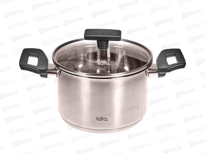 Кастрюля Веста LR02-246 нержавеющая сталь 16*10,5см 2,1л индукционное  дно стекл крышка