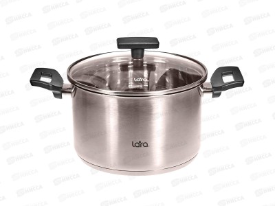 Кастрюля Веста LR02-248 нержавеющая сталь 20*12,5см 3,9л индукционное  дно стекл крышка