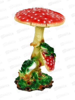 Фигура садовая из гипса &quotДва мухомора с лягушками&quot Большие арт.450