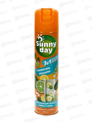 Sunny Day освежитель воздуха 300см3 Свежесть мохито *12