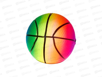Мяч резиновый 15см ПГС Баскетбол, радуга Р2304-13