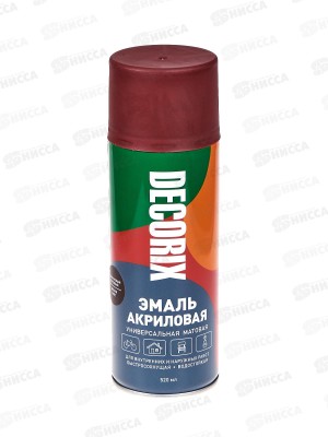 Эмаль DECORIX аэроз.  520мл, коричневый матовый *12