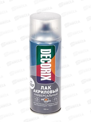 Лак DECORIX аэроз. 520мл, бесцветный матовый с UV защитой *12