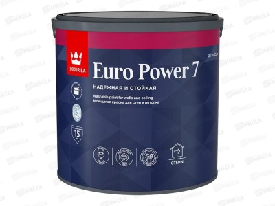 Краска интер стойкая к мытью Euro Power 7 A мат 2,7л