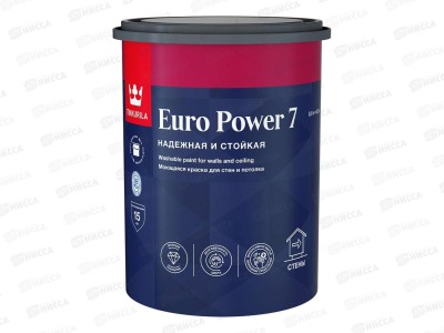 Краска интер стойкая к мытью Euro Power 7 C мат 0,9л