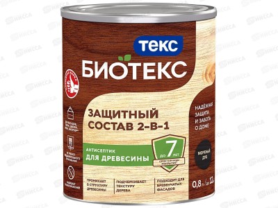 Защитный состав 2-в-1Текс Биотекс мореный дуб 0,8л