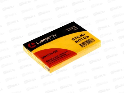 Блок липкий LAMARK  51*76мм 100л неон оранж., 1115-OR *12/144