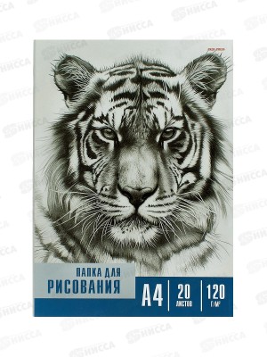 Папка для рисования А4 20л Чёрно-белые мотивы - 5, 120г/м2, 20-2255  *20