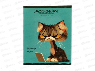 Тетрадь 48л клетка ПП &quotПРО ХВОСТ&quot Информатика, 48-2478 стандарт *10/80