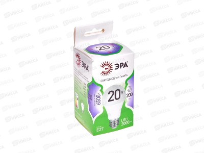 Лампа светодиодная ЭРА GREEN LINE LED 20Вт 6500К, A60-20W-865-E27 *10/100
