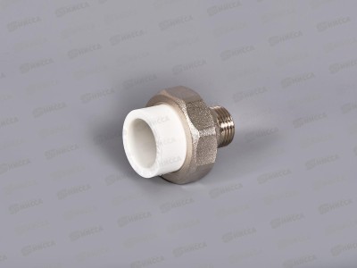 Муфта разъемная PP-R ЭКО 25*1/2&quot нар.резьба, белый, Jakko *30/150