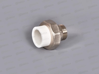 Муфта разъемная PP-R ЭКО 25*3/4&quot нар.резьба, белый, Jakko *20/180